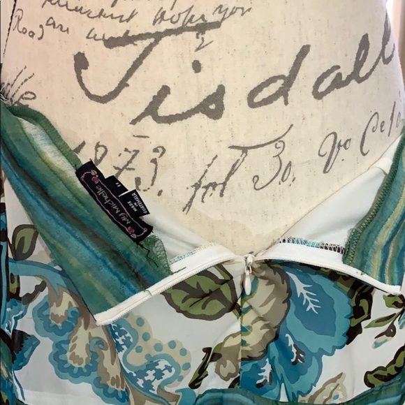 sheer floral mini skirt green turquoise white My Michelle 11 - Picture 4 of 6